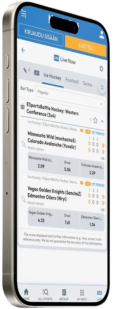 Urheiluvedonlyönti NordicBet App
